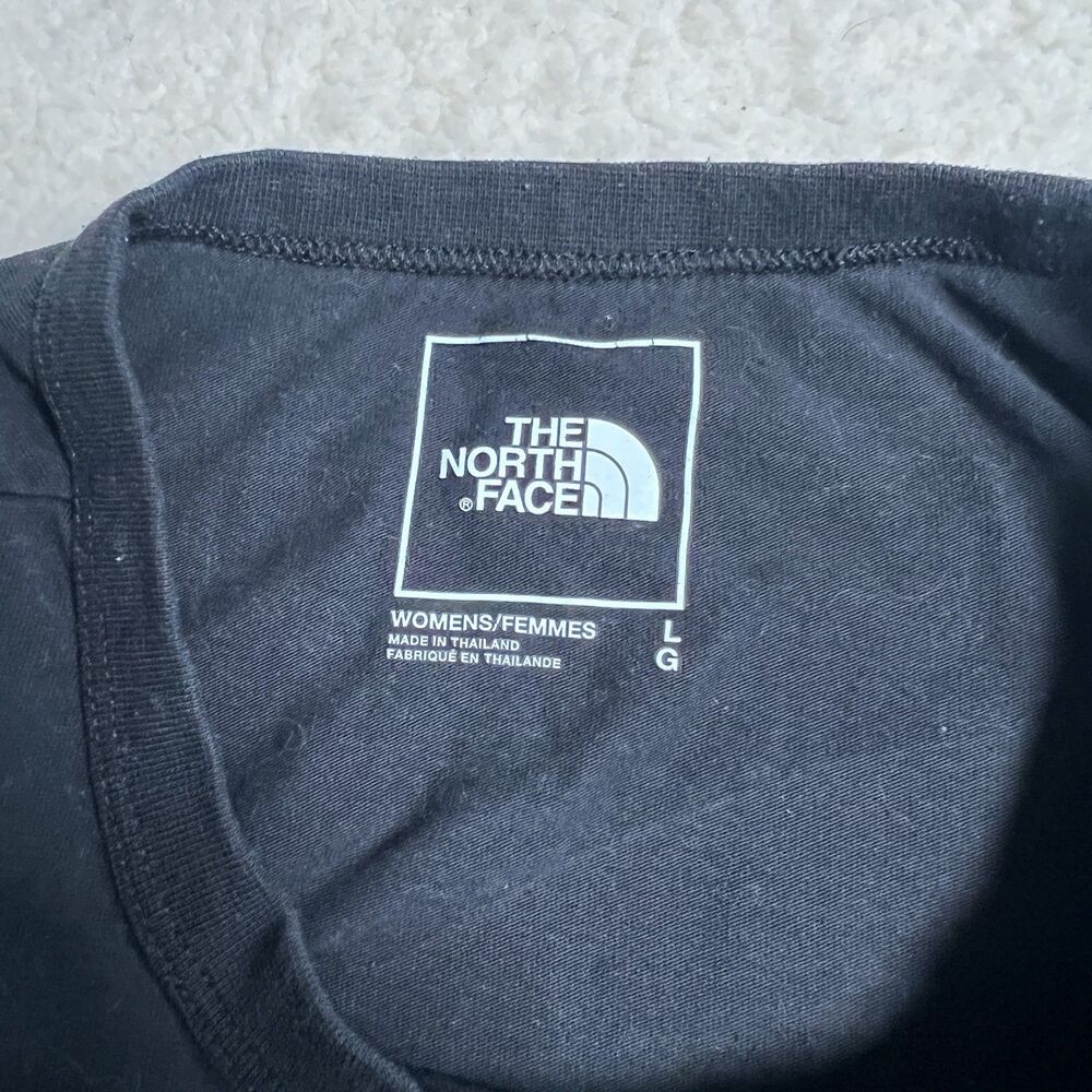 The North Face Shirt Women Black Himalayan Crop Short Sleeve Large - Picture 8 of 13